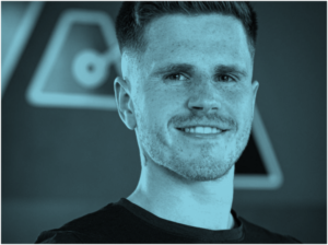 Blue-tinted headshot of Scott Woodburn